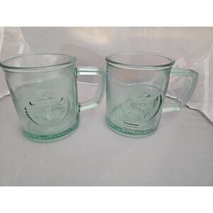Starbucks Recycled Glass Cold Mug 12oz Green New Set of 2